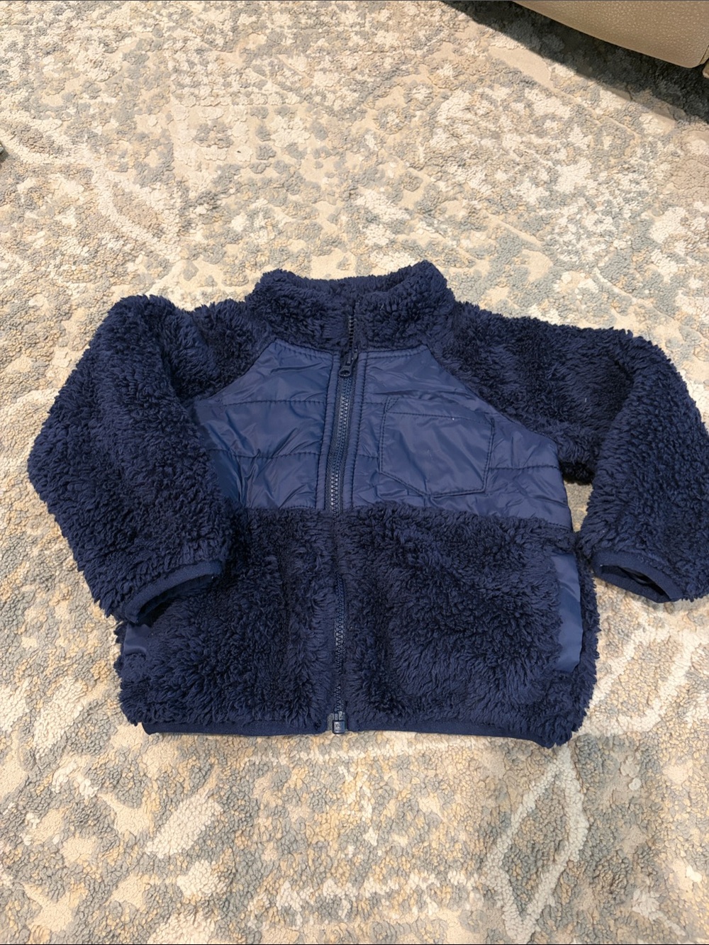 JanNavy Sherpa Fleece Zip Jacket